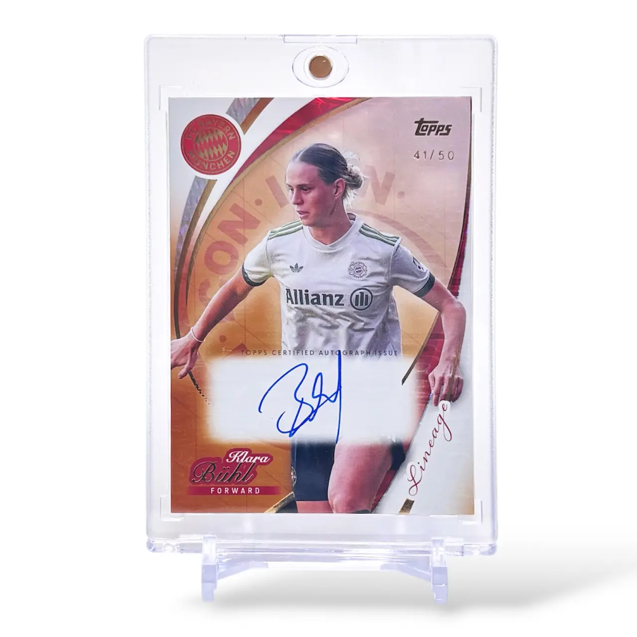 Klara Bühl 41/50 Autograf na karcie Topps Lineage FC Bayern München 25/26