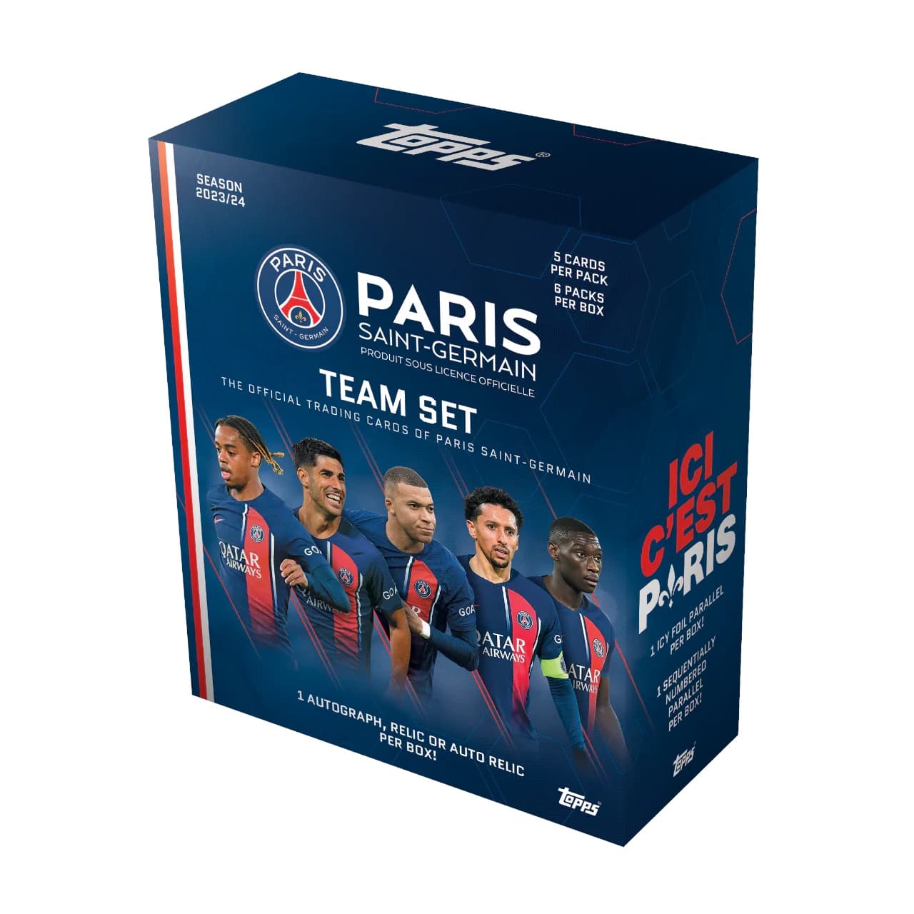 Topps Paris Saint-Germain PSG Team Set 2023/24 - Box (6 paczek)