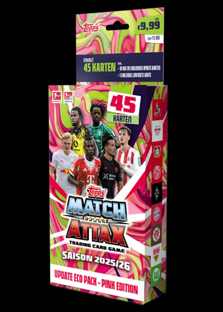 Topps Match Attax Bundesliga 2025/26 - Zestaw Kart Kolekcjonerskich - Update eco pack - pink edition
